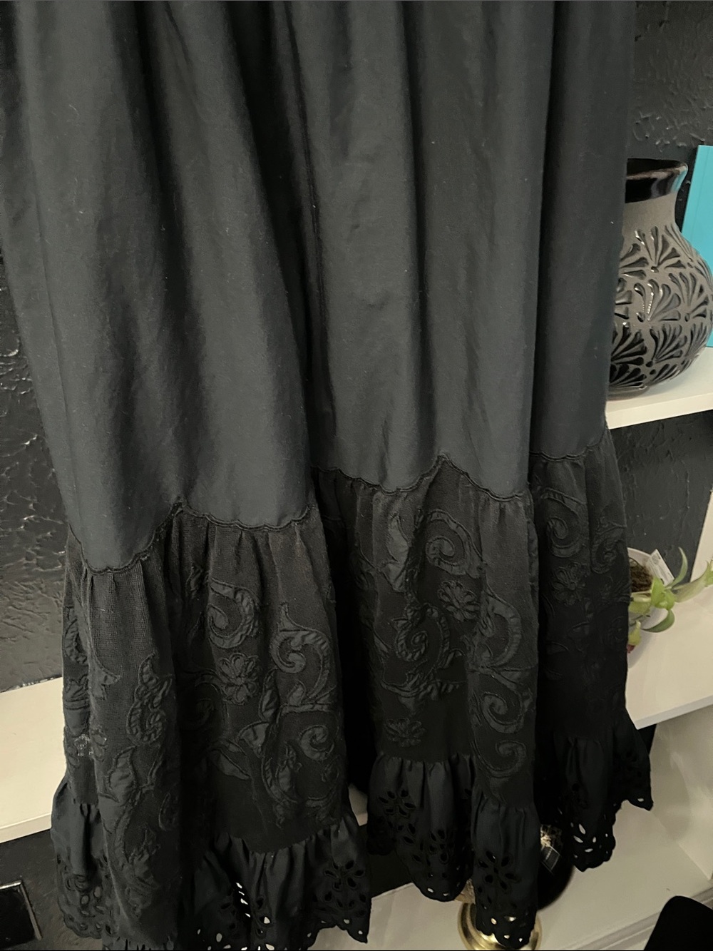 Abercrombie & Fitch Black Dress with Puff Sleeves L - Picture 6 of 16